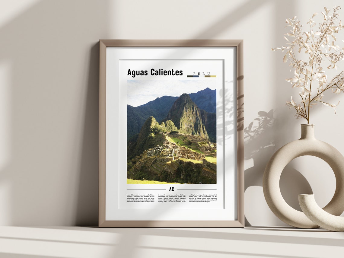 Aguas Calientes Poster Aguas Calientes Print Aguas Calientes Wall Art South America Poster South America Print Travel Poster - Image 3