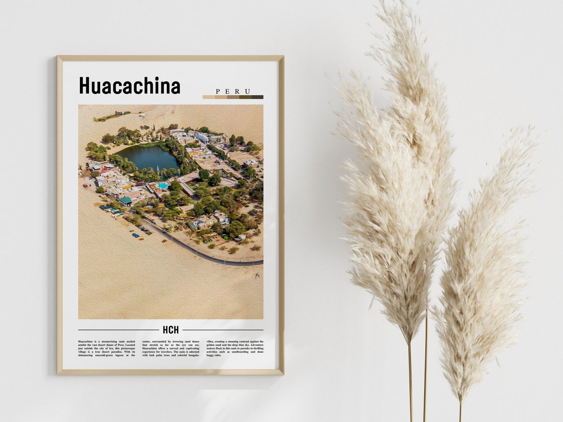 Huacachina Poster Huacachina Print Huacachina Wall Art South America Poster South America Print Travel Poster - Image 4