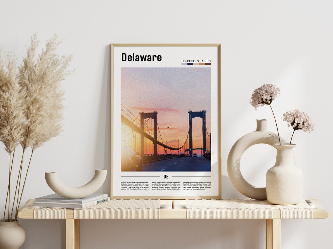Delaware Poster Delaware Print Delaware Wall Art United States Photo United States Poster United States Print - Image 6