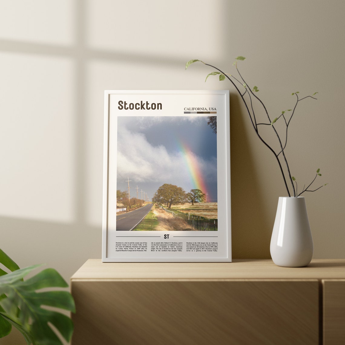Stockton Print Stockton Poster Stockton Wall Art Oil Painting Poster Colorful City Print City Artwork Travel Artwork Travel Wall Art - Image 2