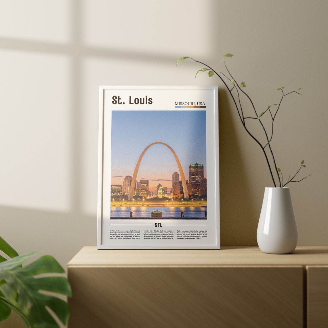 St Louis Print St Louis Poster St Louis Wall Art Oil Painting Poster Colorful City Print City Artwork Travel Artwork Travel Wall Art - Image 2