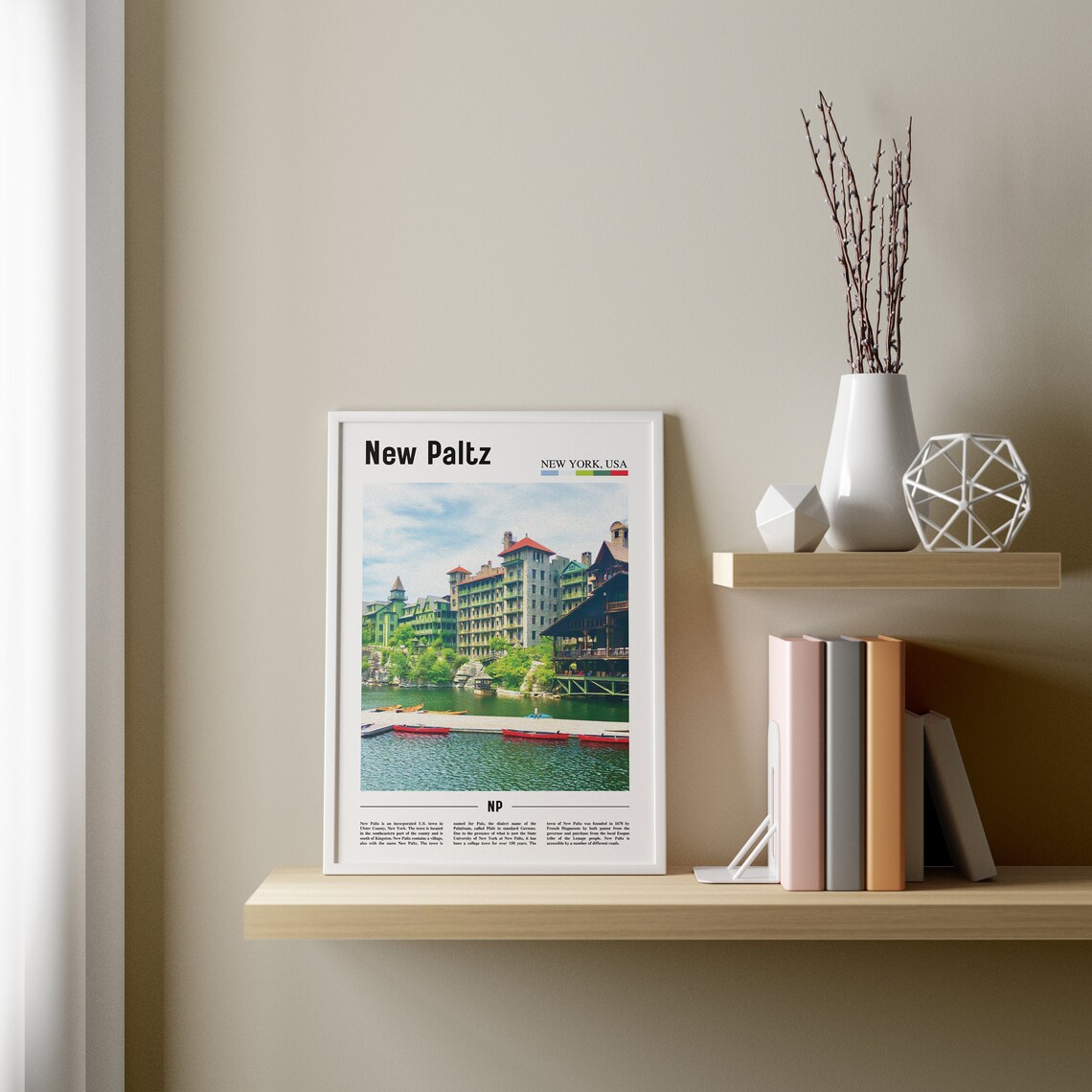 New Paltz Travel Poster, Colorful City Artwork - Image 3