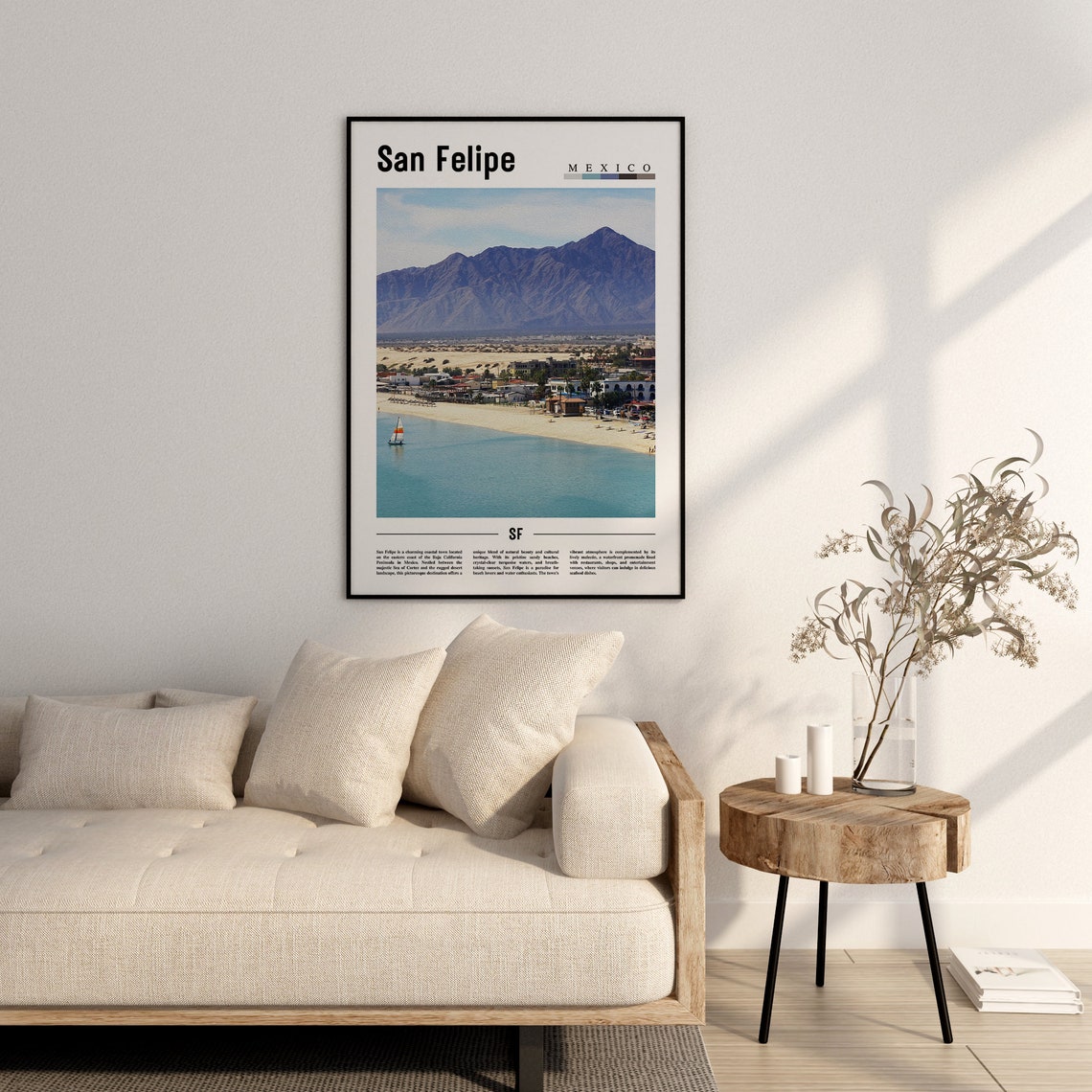 San Felipe Poster San Felipe Print San Felipe Wall Art Minimal Travel Print Travel Destination Oil Painting Poster - Image 3