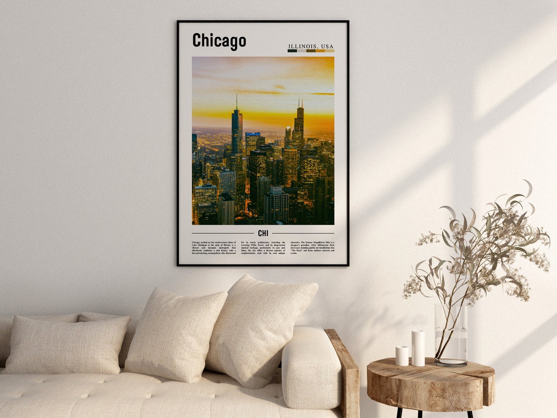 Chicago Print Chicago Poster Chicago Wall Art United States Photo United States Poster United States Print - Image 2