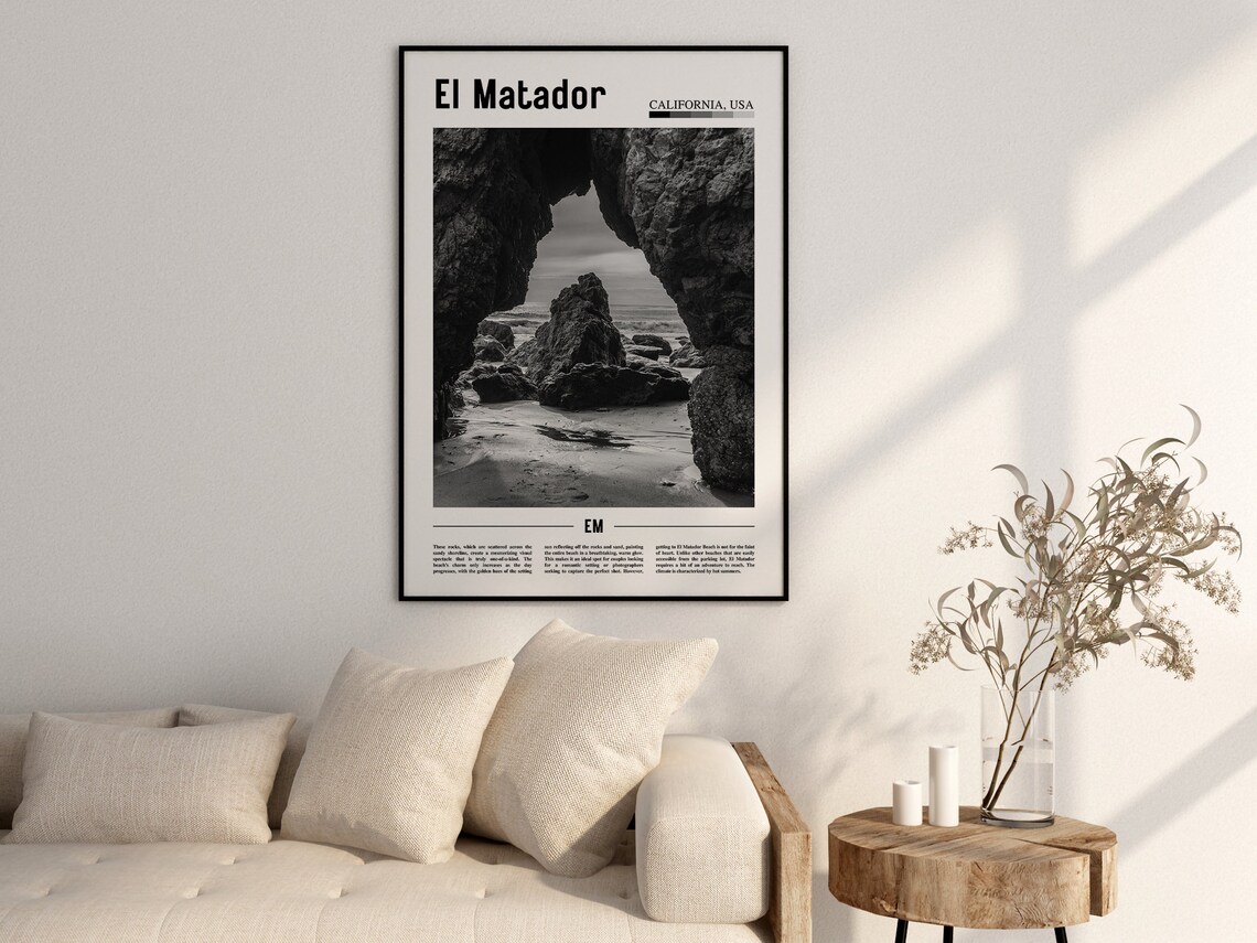 El Matador Travel Poster, Minimal Black And White - Image 2