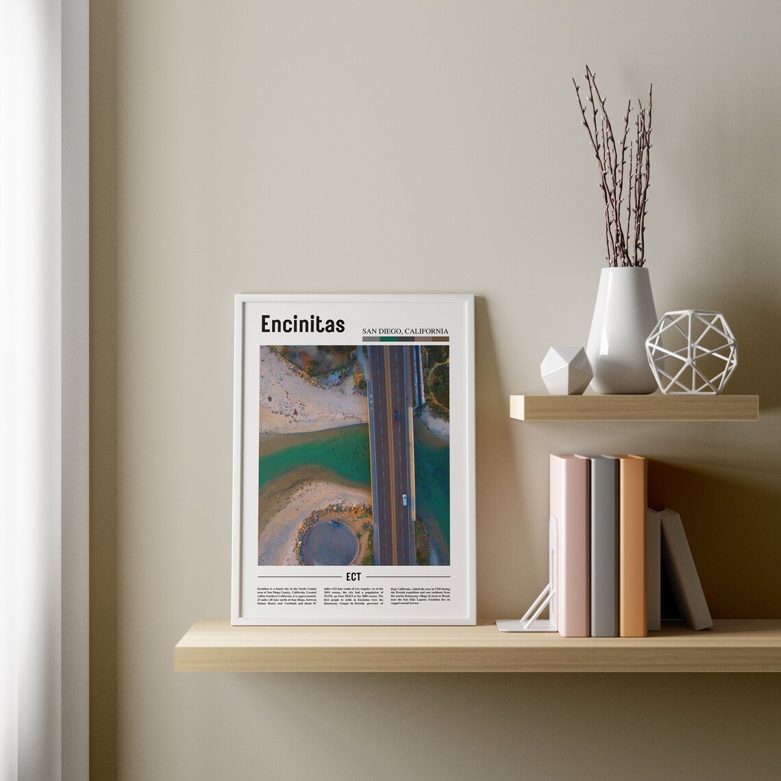 Encinitas Travel Poster, Colorful City Artwork - Image 3