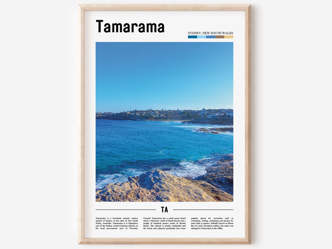 Tamarama Print Tamarama Poster Tamarama Wall Art Oil Painting Poster Colorful City Print City Artwork Travel Artwork Travel Wall Art