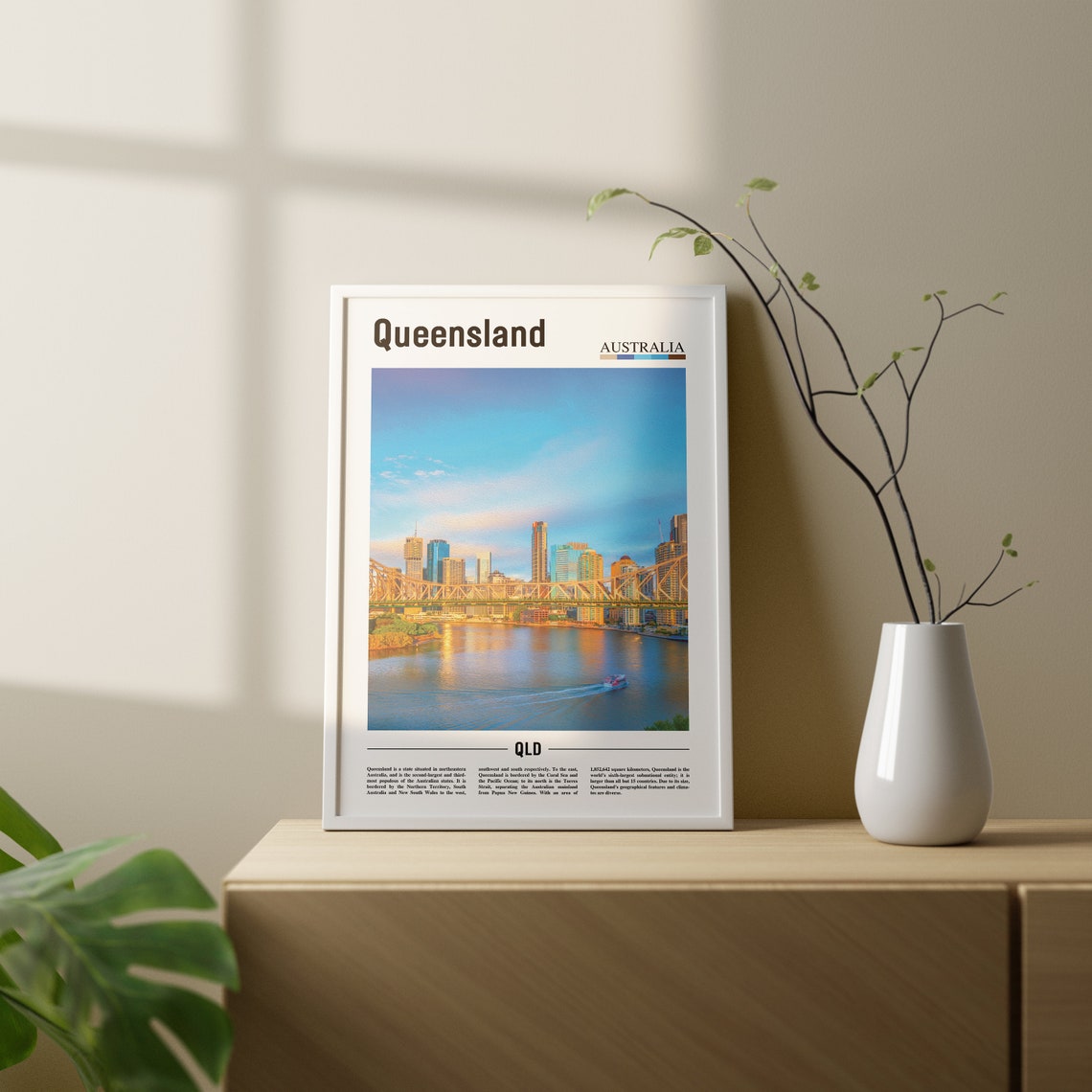 Queensland Print Queensland Poster Queensland Wall Art Oil Painting Poster Colorful City Print City Artwork Travel Artwork Travel Art - Image 2