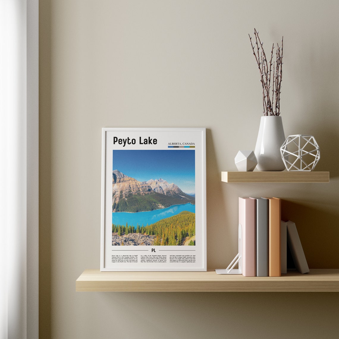 Peyto Lake Print Peyto Lake Poster Peyto Lake Wall Art Oil Painting Poster City Print City Artwork Travel Artwork Travel Wall Art - Image 3