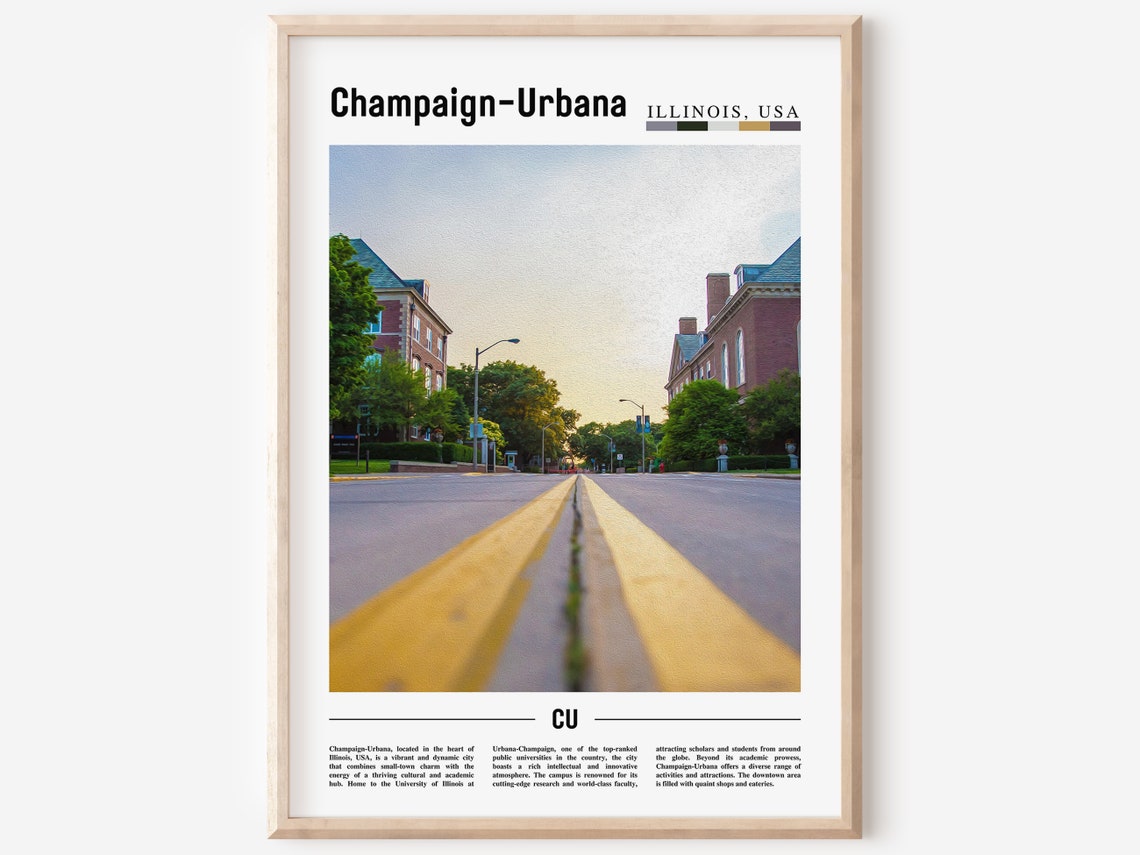 Champaign Urbana Poster Champaign Urbana Print Champaign Urbana Wall Art United States Photo United States Poster United States Print