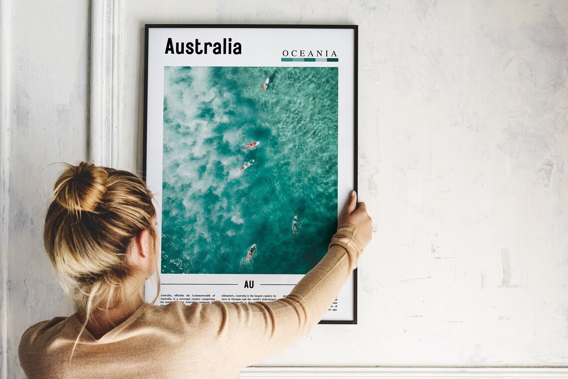 Australia Travel Poster, Minimal Oil Painting - Image 4