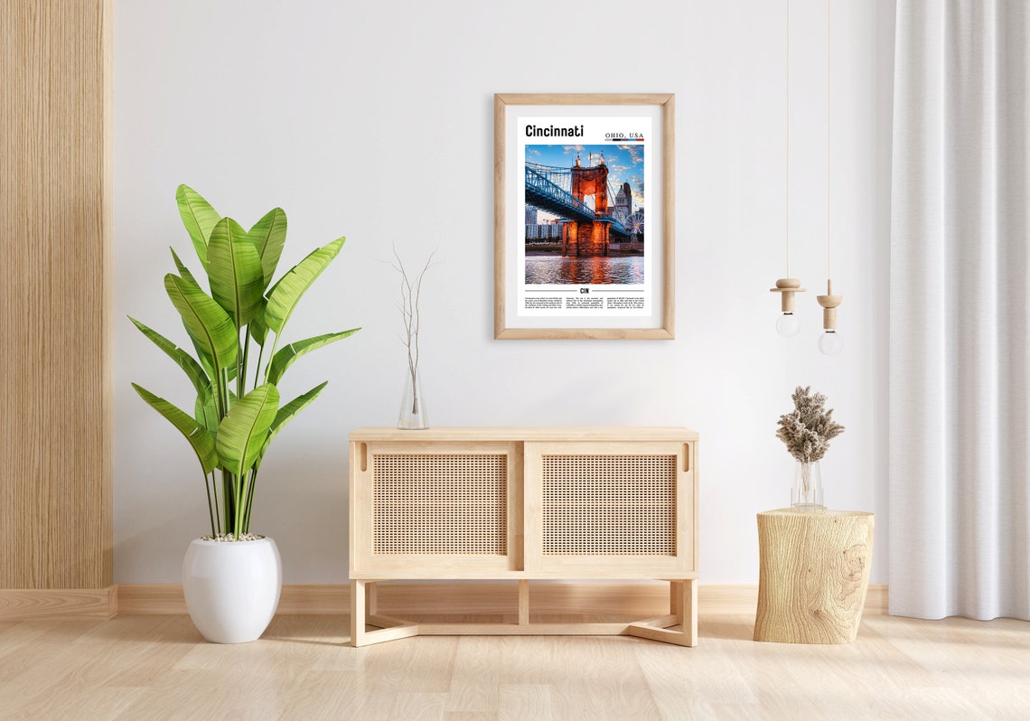 Cincinnati Print Cincinnati Poster Cincinnati Wall Art United States Photo United States Poster United States Print Travel Poster - Image 3