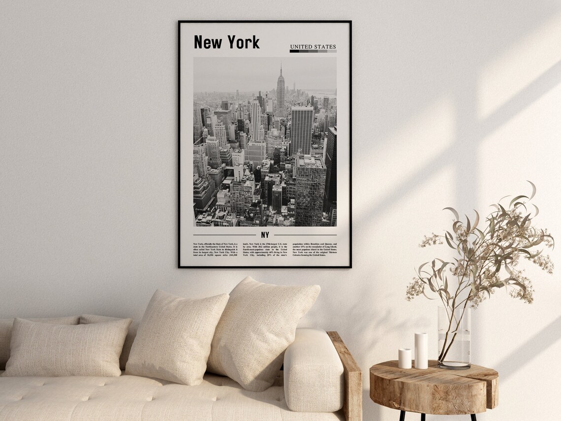 New York Minimal Travel Poster, Black And White - Image 2
