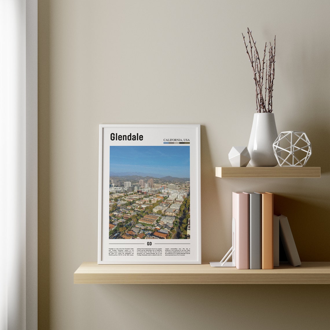Glendale Print Glendale Poster Glendale Wall Art Oil Painting Poster Colorful City Print City Artwork Travel Artwork Travel Wall Art - Image 3