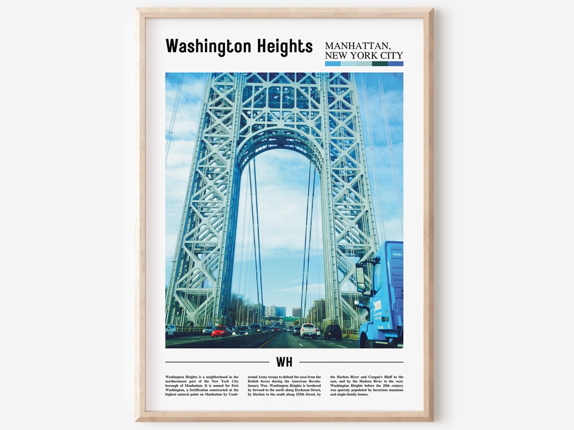 Washington Heights Travel Poster, City Artwork