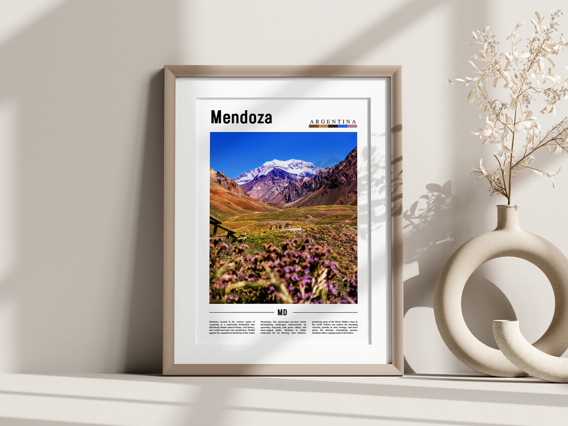 Mendoza Travel Poster, South America Art Print - Image 3