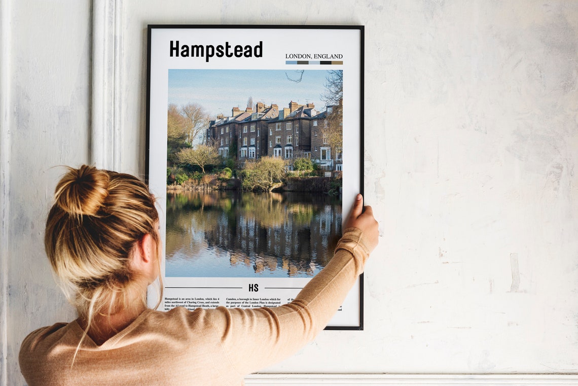 Hampstead Print Hampstead Poster Hampstead Wall Art Oil Painting Poster Colorful City Print City Artwork Travel Artwork Travel Wall Art - Image 4
