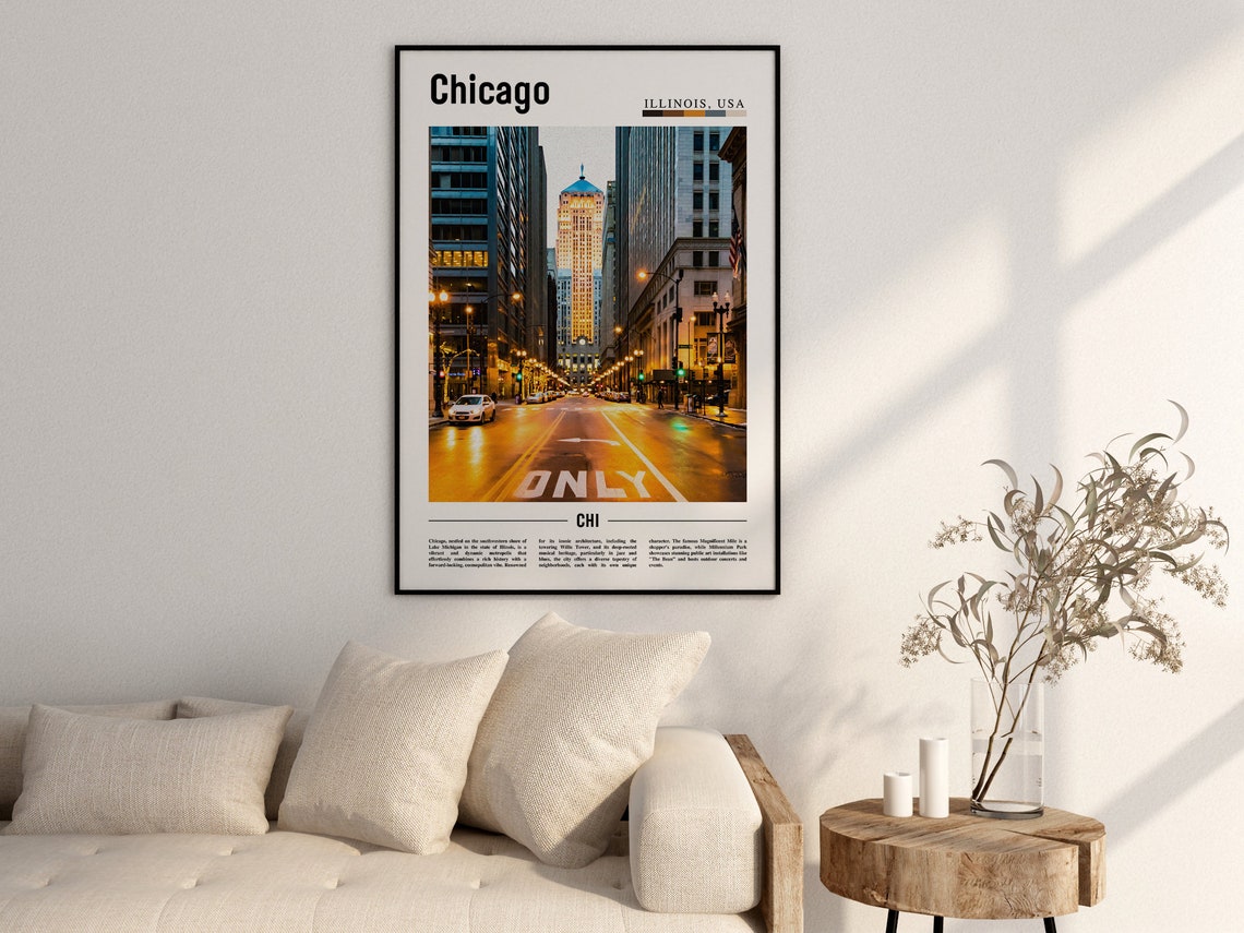 Chicago Print Chicago Poster Chicago Wall Art United States Photo United States Poster United States Print - Image 2
