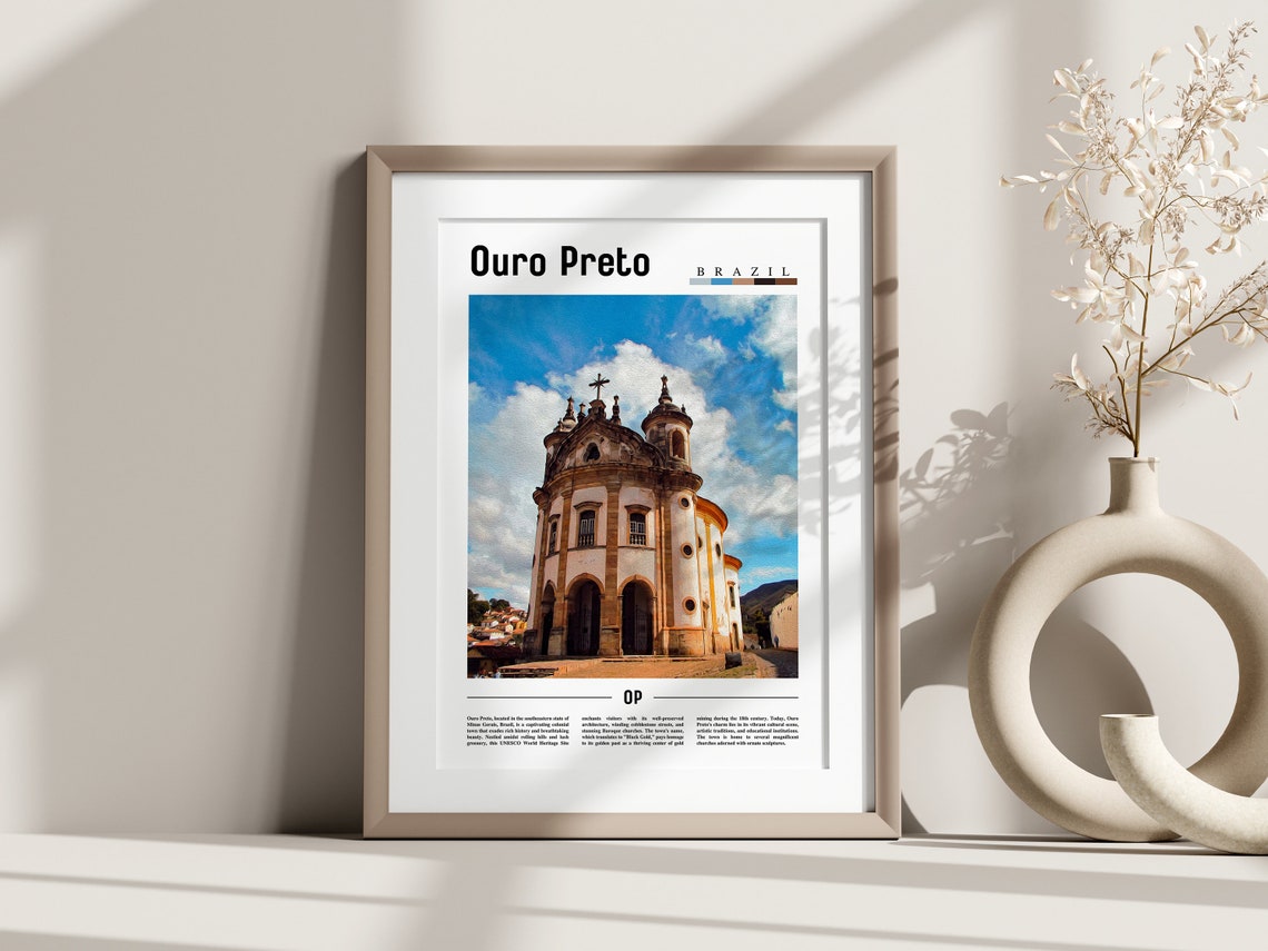 Ouro Preto Poster Ouro Preto Print Ouro Preto Wall Art South America Poster South America Print Travel Poster - Image 3