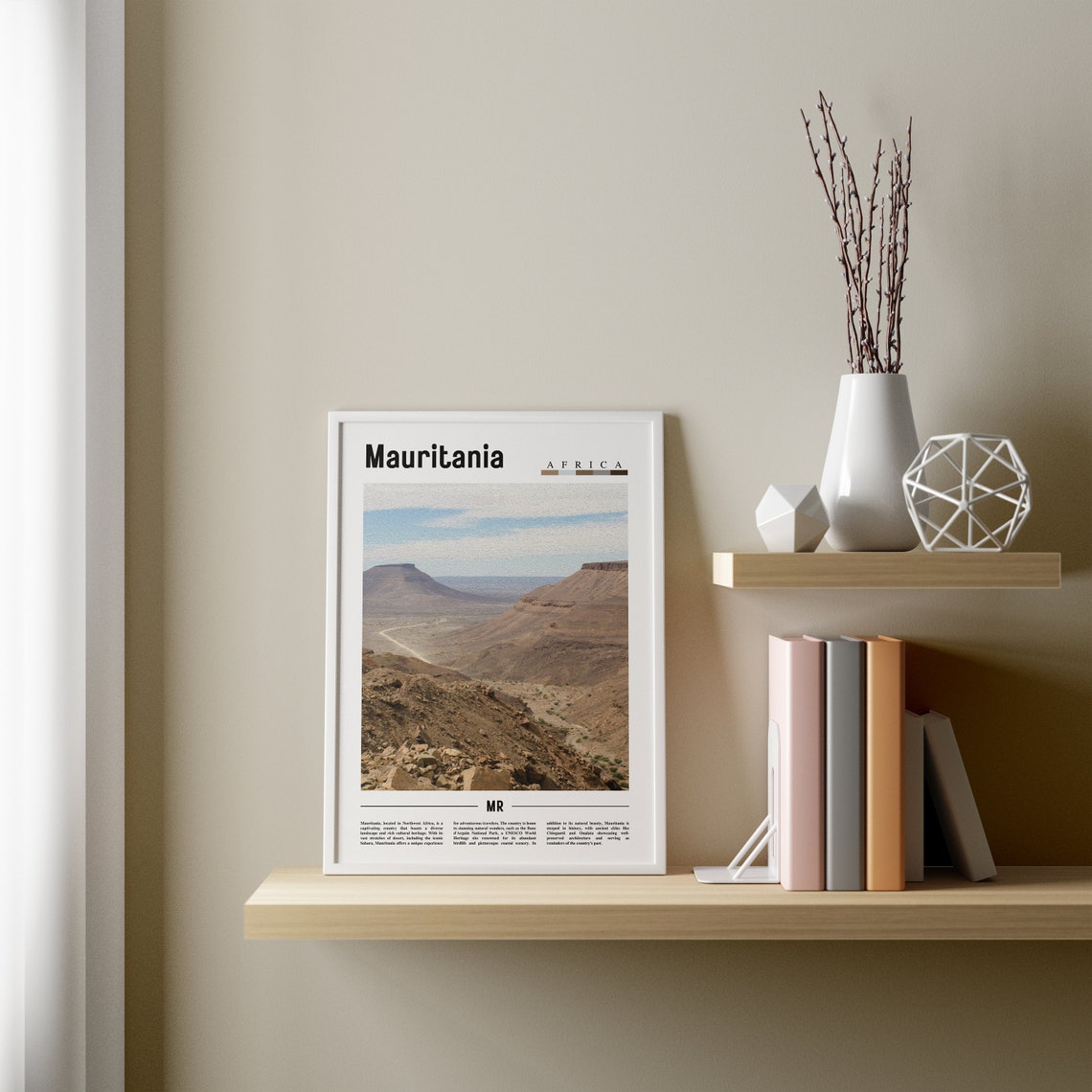 Mauritania Poster Mauritania Print Mauritania Wall Art Minimal Travel Print Travel Destination Oil Painting Poster - Image 4