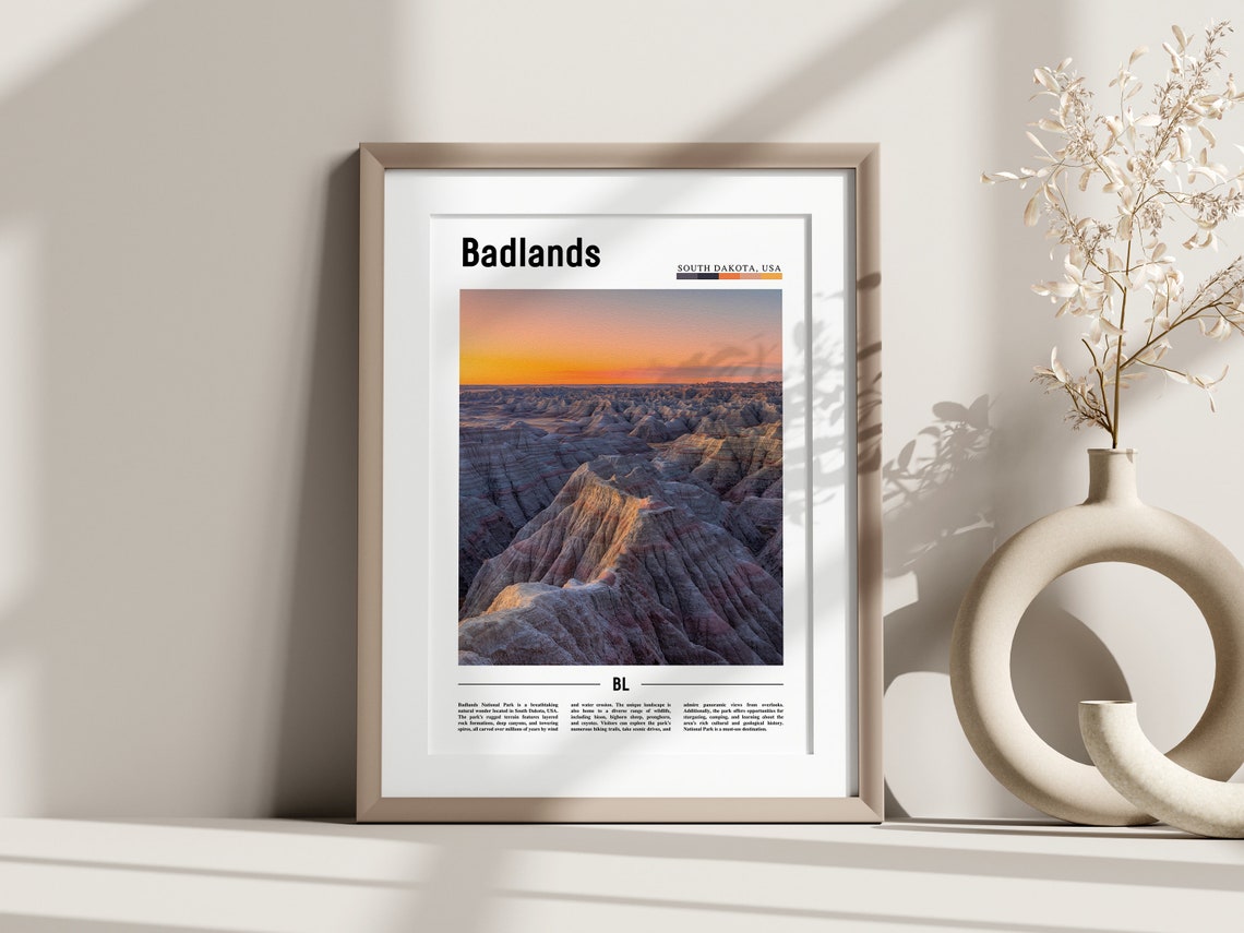 Badlands Poster Badlands Print Badlands Wall Art United States Photo United States Poster United States Print - Image 2