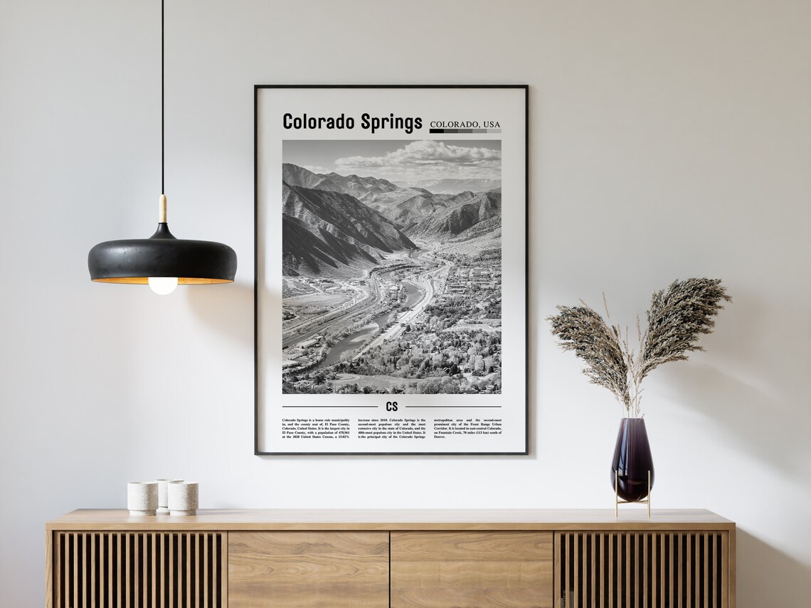 Colorado Springs Black And White Travel Poster - Image 4