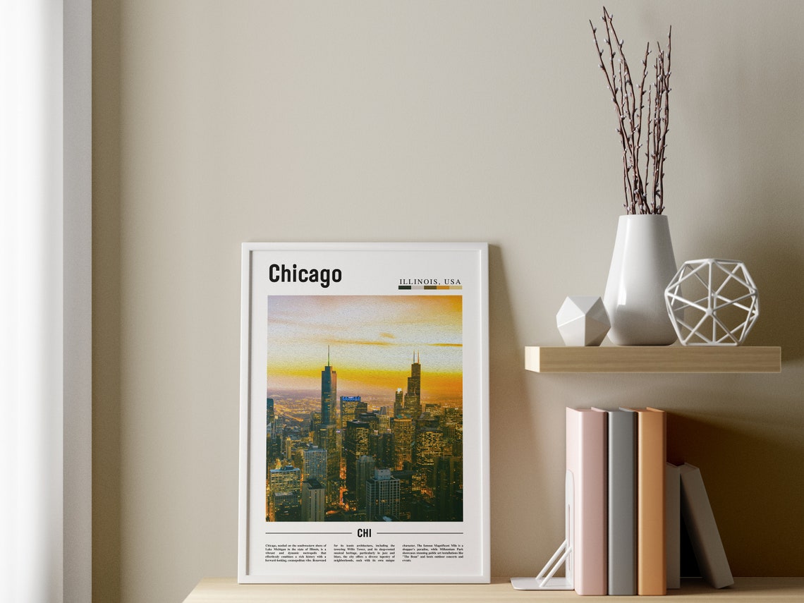 Chicago Print Chicago Poster Chicago Wall Art United States Photo United States Poster United States Print - Image 3