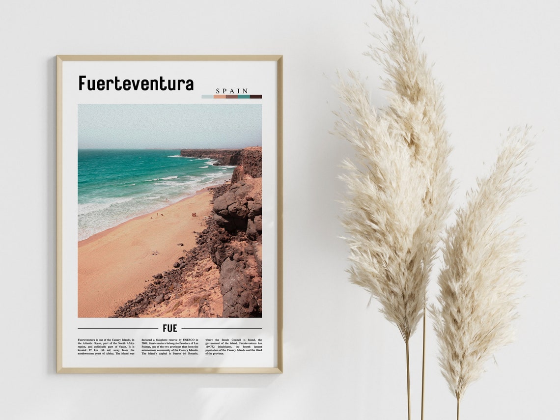 Fuerteventura Poster Fuerteventura Print Fuerteventura Wall Art Spain Photo Spain Poster Spain Print Minimal Travel Poster - Image 3