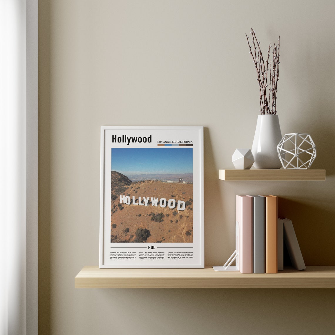 Hollywood Print Hollywood Poster Hollywood Wall Art Oil Painting Poster Colorful City Print City Artwork Travel Artwork Travel Wall Art - Image 3