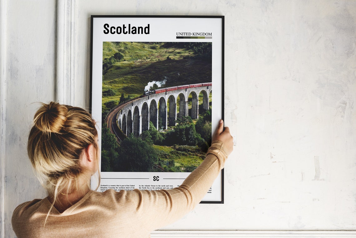 Scotland Print Scotland Poster Scotland Wall Art Minimal Travel Print Minimal City Poster Travel Destination Print Oil Painting Poster - Image 4