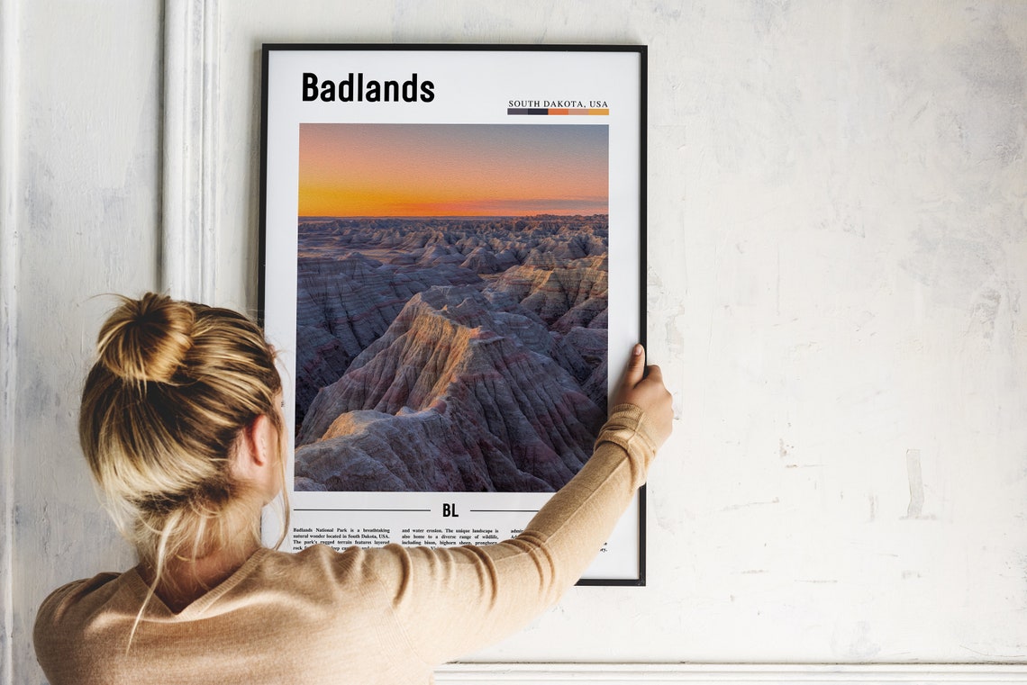 Badlands Poster Badlands Print Badlands Wall Art United States Photo United States Poster United States Print - Image 4