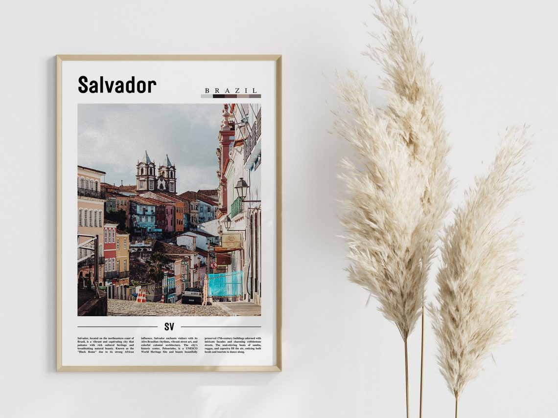 Salvador Poster Salvador Print Salvador Wall Art South America Poster South America Print Travel Poster - Image 4