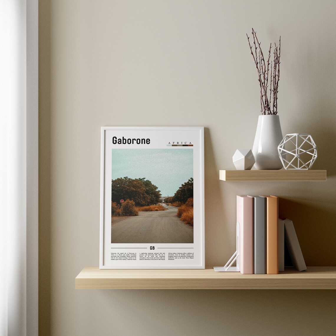 Gaborone Minimal Travel Poster, Oil Painting - Image 4