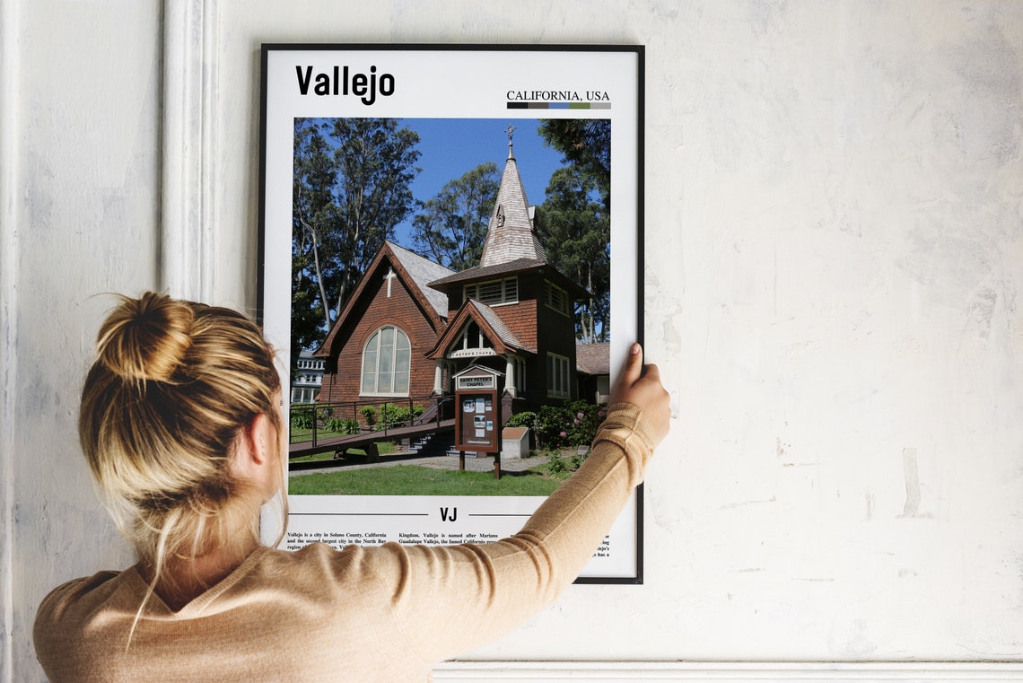 Vallejo Print Vallejo Poster Vallejo Wall Art Minimal Travel Print Minimal City Poster Travel Destination City Print Oil Painting Poster - Image 4