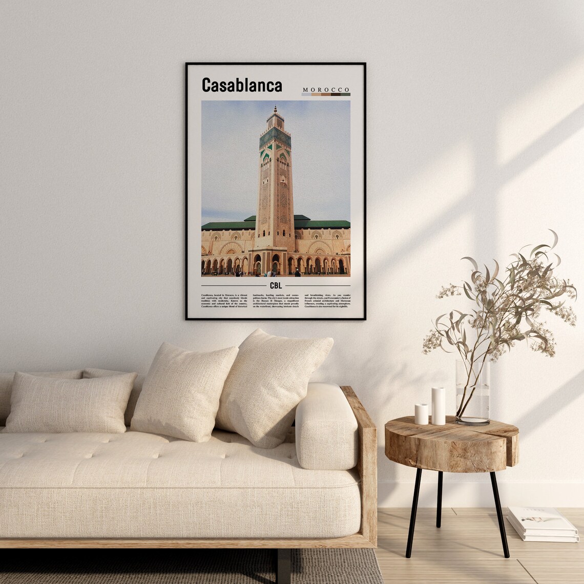 Casablanca Minimal Travel Poster, Oil Painting - Image 3