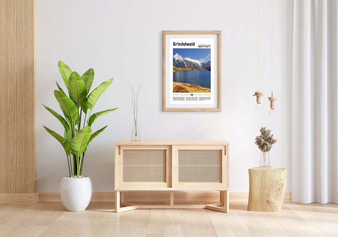 Grindelwald Print Grindelwald Poster Grindelwald Wall Art Oil Painting Poster City Print City Artwork Travel Artwork Travel Wall Art - Image 5