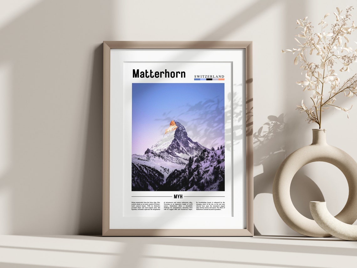 Matterhorn Poster Matterhorn Print Matterhorn Wall Art Europe Photo Europe Poster Europe Print Travel Poster - Image 3