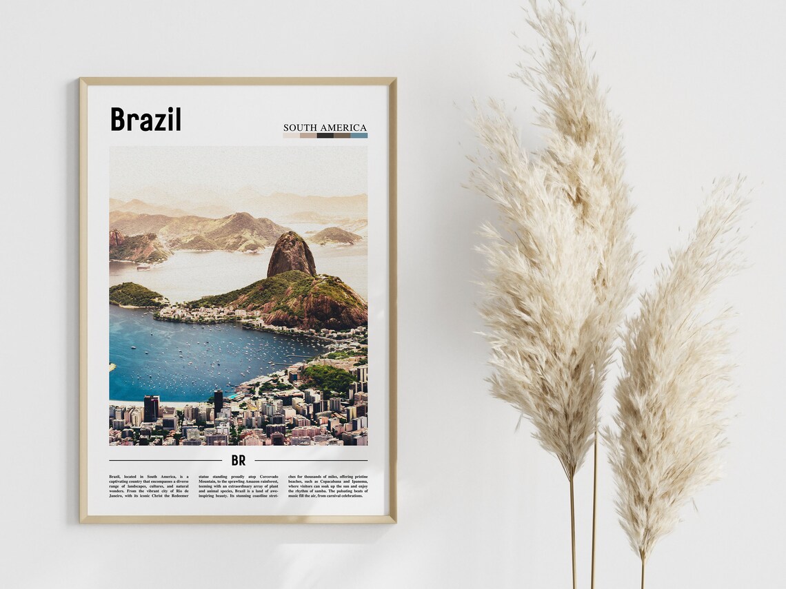 Brazil Poster Brazil Print Brazil Wall Art South America Poster South America Print Travel Poster - Image 4