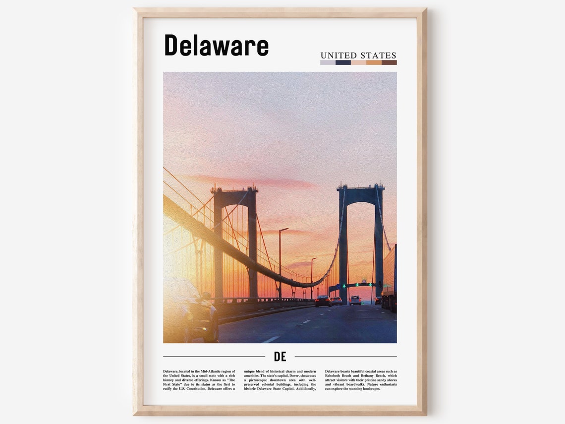 Delaware Poster Delaware Print Delaware Wall Art United States Photo United States Poster United States Print