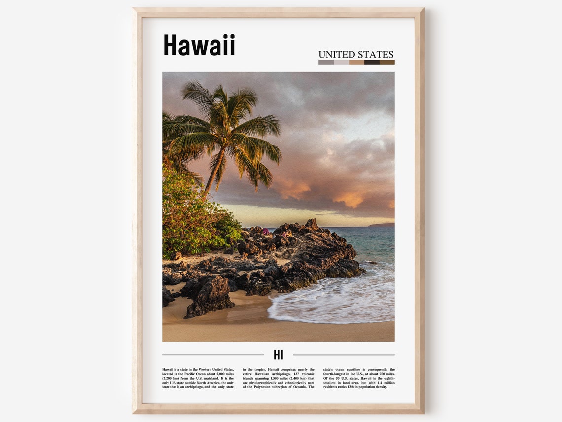 Hawaii Poster Hawaii Print Hawaii Wall Art United States Photo United States Poster United States Print Travel Poster