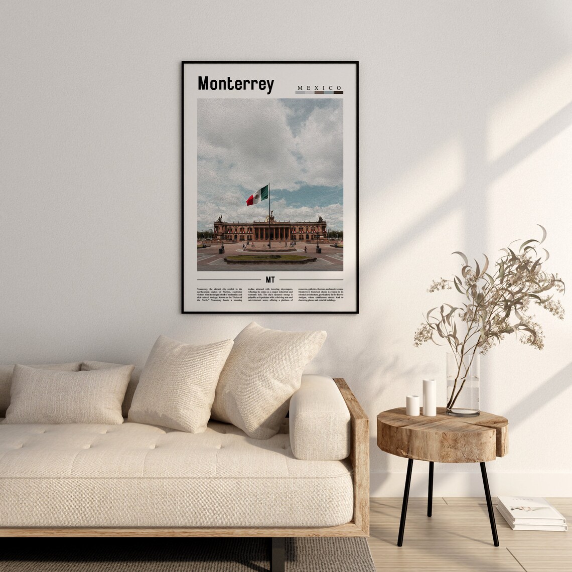 Monterrey Minimal Travel Poster, Oil Painting - Image 3
