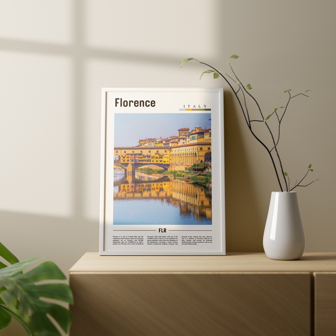 Florence Minimal Travel Poster, Italy Photo - Image 2