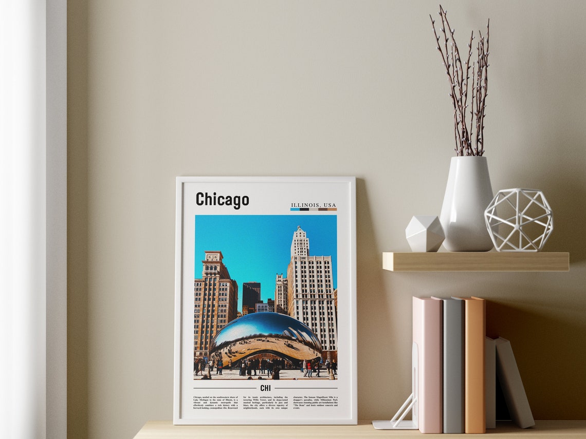 Chicago Print Chicago Poster Chicago Wall Art United States Photo United States Poster United States Print - Image 3