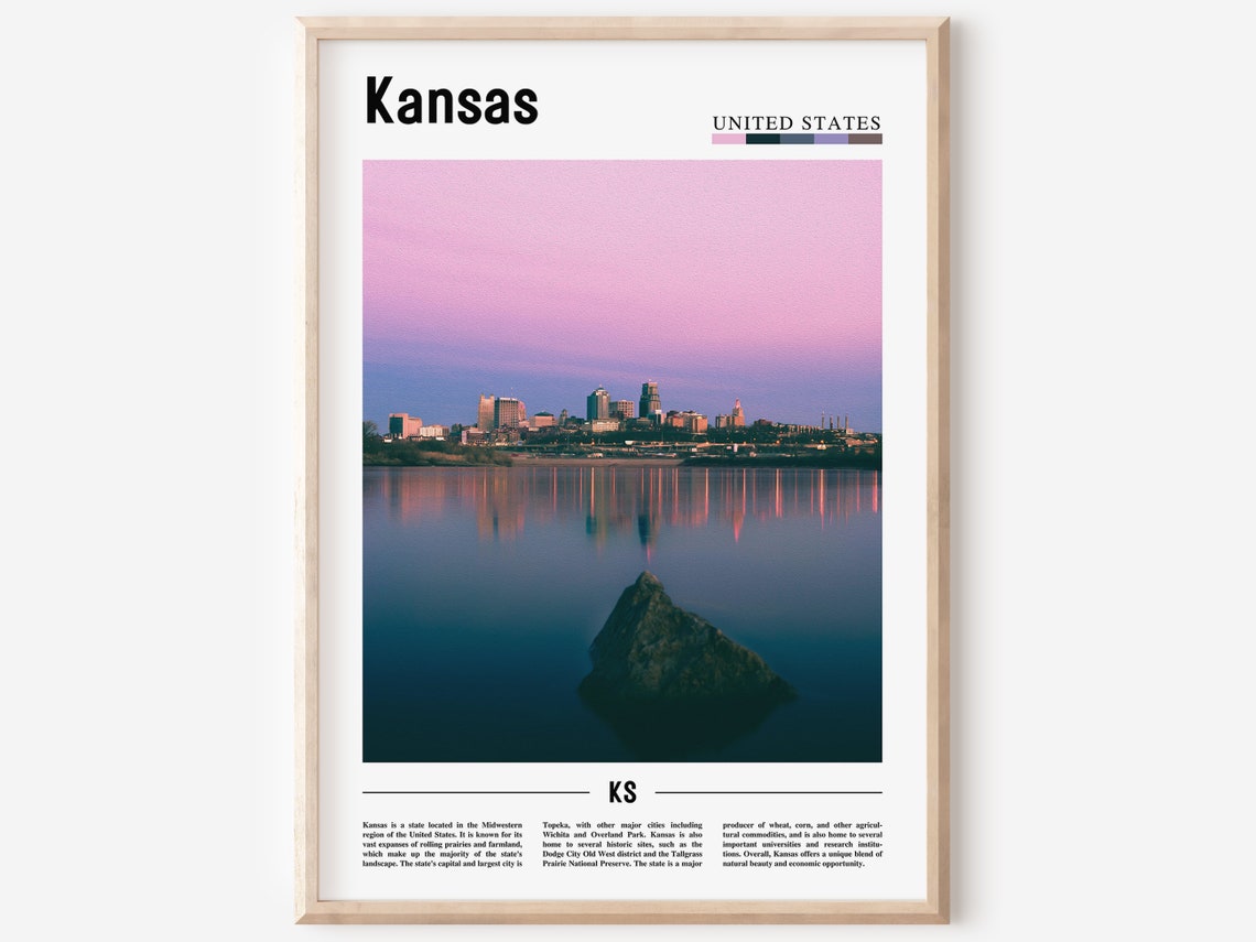 Kansas Poster Kansas Print Kansas Wall Art United States Photo United States Poster United States Print
