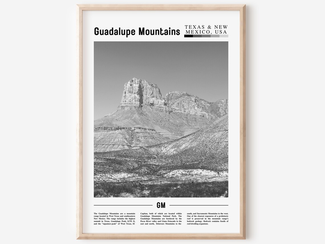 Guadalupe Mountains Minimal Travel Poster