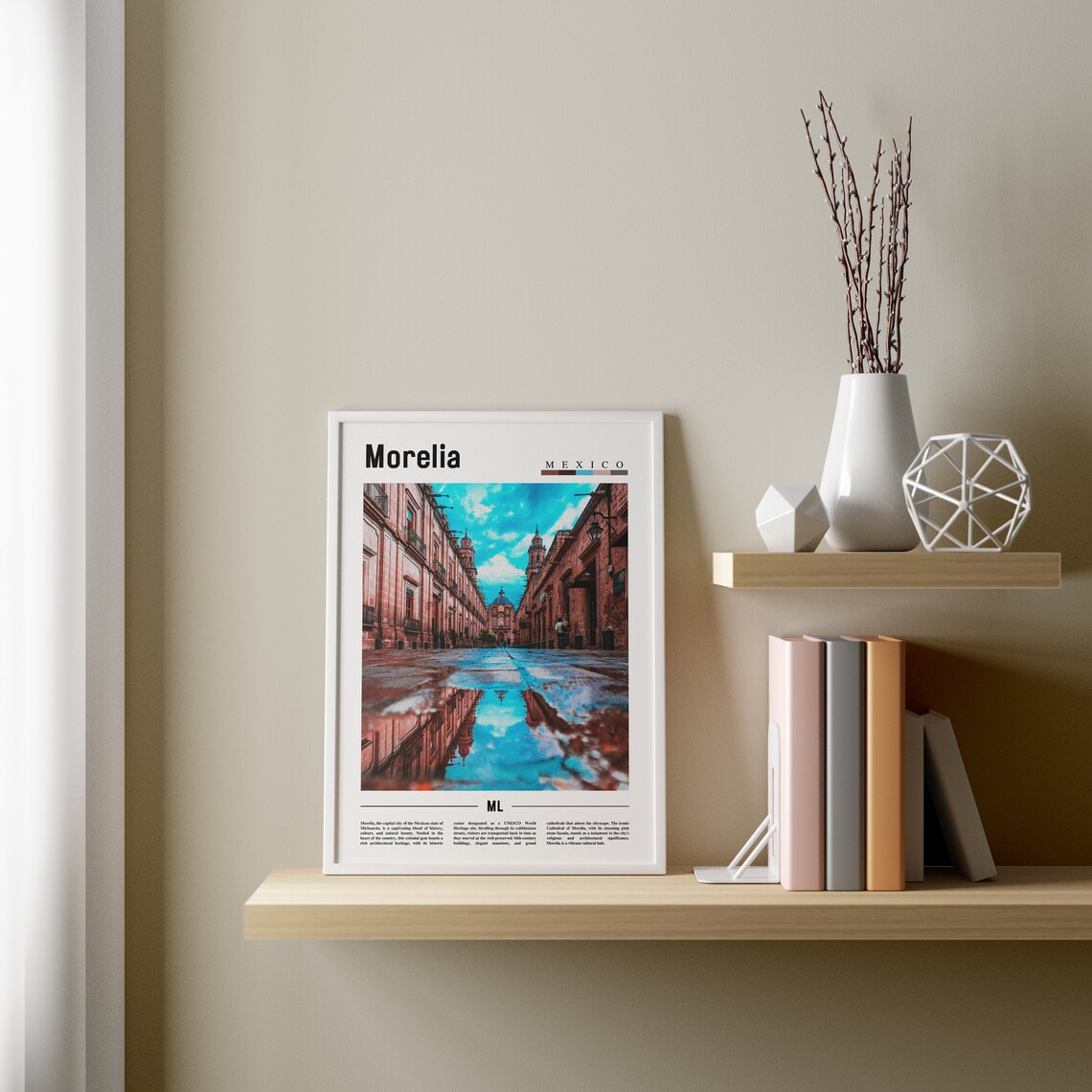Morelia Poster Morelia Print Morelia Wall Art Minimal Travel Print Travel Destination Oil Painting Poster - Image 4