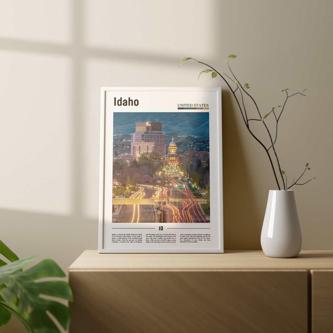 Idaho Print Idaho Poster Idaho Wall Art Oil Painting Poster Colorful City Print City Artwork Travel Artwork Travel Wall Art City Print - Image 2