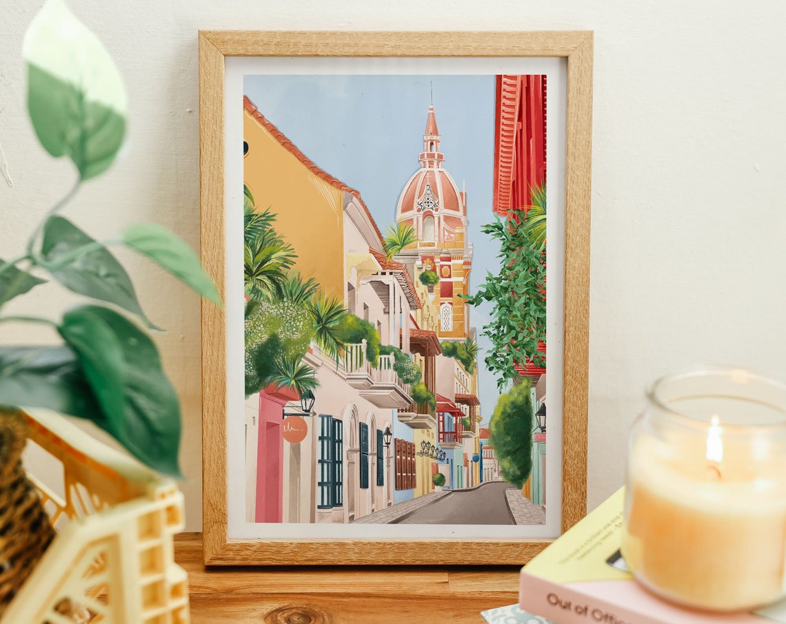 Colombia Art Colombia Art Print Colombia Travel Poster Colombia Poster Colombia Print Cartagena Art Print Cartagena Print Cartagena