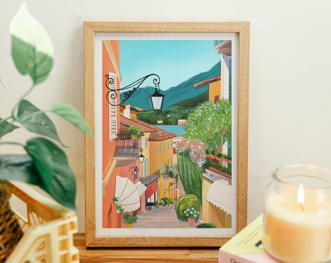 Lake Como Travel Poster, Lake Como Landscape