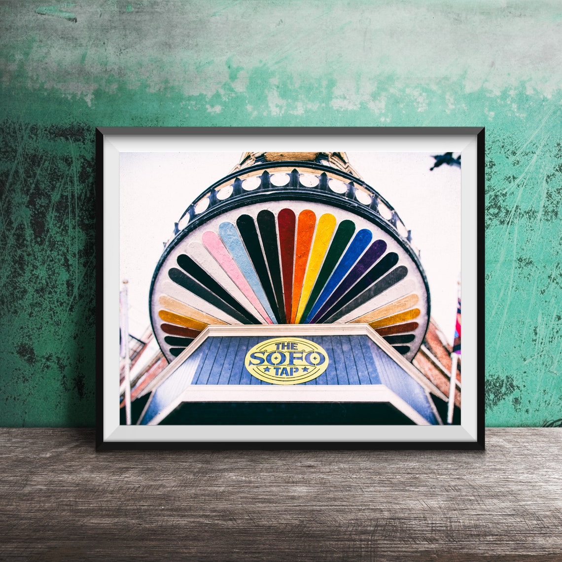 The SoFo Tap Rainbow Sunburst Facade Chicago Bar Photo Poster